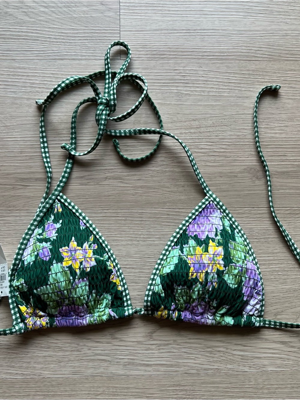 Aerie Floral Smocked Bikini Top